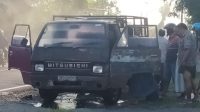Mobil Pick Up Terbakar Disampang Madura Akibat Konsleting Listrik