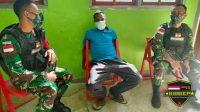Satgas Yonif 512/QY Berikan Pelayanan Kesehatan dan Sosialisasikan Prokes Warga di Perbatasan