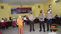 Kapolres Kuansing Cek Langsung Pelaksanaan Vaksinasi Massal di Gerai Vaksin TNI- POLRI Polres Kuansing