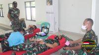 Prajurit Yon Arhanud 10/Gagak Hitam Donorkan Darahnya Bagi Sesama