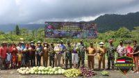 Wujudkan Program Ketahanan Pangan, Satgas Pamtas RI-PNG Yonif 131/Brs Panen Raya di Skouw Papua