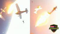 Video Menegangkan Penerjun Payung Melompat Setelah Dua Pesawat Bertabrakan di Udara