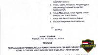 Pemkot Bekasi Perpanjang Level 3 Hingga 06 September 2021