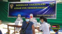 Mendekati Penyelenggaraan PON XX, Kodam XVII/Cenderawasih Gencarkan Vaksinasi Covid -19