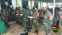 Dandim 1628 Serahkan Bantuan Masker Ke Babinsa Jajarannya