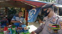 Sat Samapta Polres Pandeglang Berikan Himbauan Prokes Sekaligus Bagikan Masker Kepada Warga Yang Sedang Beraktivitas