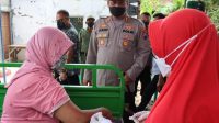Zoom Meeting Serentak dengan Kapolri, Polres Pekalongan Gelar Vaksinasi Massal di Balaidesa Bondansari