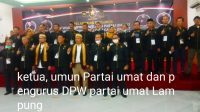 Ketua Umum Partai Umat,Melantik kepengurusan DPW Partai Umat Lampung