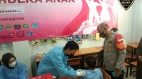 Kapolres Metro Bekasi Kota, Memantau Kegiatan Vaksinasi Di SD ANANDA