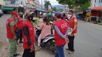 Satgas Covid-19 KotaKarang Raya Sosialisasi Tentang Virus Omicron Dan pembagian Masker Di wilayah KKR