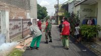 Cegah Warga dari Penyakit DBD dan Malaria, Babinsa Serka Usmawan Bersama Pihak Terkait Lakukan Fogging