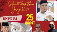 Keluarga besar WN 88 Sub Unit 01 DKI Jakarta Mengucapkan Selamat Milad Yang Ke 57 THN Kepada Kepala BNPT Bapak Boy Rafli Amar