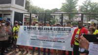 Massa Front Nelayan Bersatu Demo di Depan Kantor DPRD Indramayu
