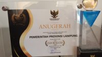 Gubernur Lampung Meraih Penghargaan Anugerah KIP Tahun 2022 Kategori Pemerintah Provinsi Sebagai Badan Publik Informatif