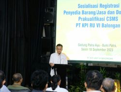 PT KPI RU VI Lakukan Sosialisasi Registrasi Penyediaan Barang dan Jasa
