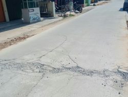 Belum Seumur Jagung, Rabat Beton di Suka Maju Natar Sudah Hancur