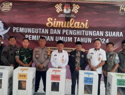 Polres Lampung Utara Hadiri Simulasi Pemungutan Suara Pemilu 2024