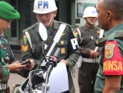 Kodim 0410/KBL bersama Denpom Periksa Kelengkapan Kendaraan Personil