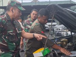 Tim Asnik Denpal II/3 Bandar Lampung Cek Ranmor Dinas Kodim 0410/KBL