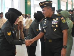 Danrem 043/Gatam Pimpin Acara Laporan Korps Kenaikan Pangkat