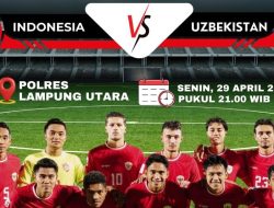 Dukung Tim Indonesia Lawan Uzbekistan, Polres Lampung Utara Gelar Nobar