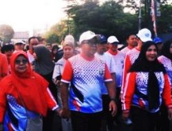 Meriahkan HUT Kota Bandar Lampung,Eva Dwiana Gelar Jalan Sehat