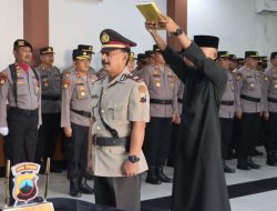 Kapolsek Cimanggu Diambil Sumpah Oleh Kapolresta Cilacap