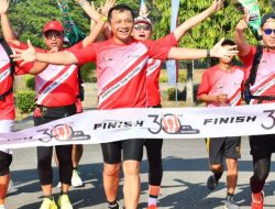 Sambut HUT ke-30 RU VI Balongan,Relay Maraton Dilakukan Puluhan Perwira