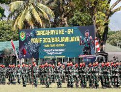 Upacara Peringatan HUT Yonif 300/Brajawijaya ke-64 Sukses Digelar