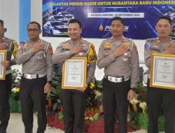 HUT ke- 69, Dirlantas Polda Lampung Peroleh Penghargaan Operasional dari Jasa Raharja