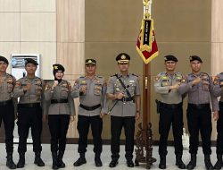 Kapolres Terima Tunggul Lambang Kesatuan Polres Lampung Utara