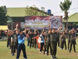 Jalin Kebersamaan,TNI Wilayah Provinsi Lampung Gelar Olahraga Bersama