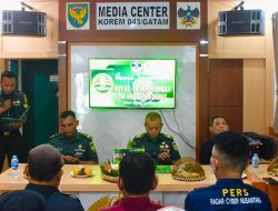 Korem 043/Gatam Gelar Syukuran HUT ke-74 Penerangan TNI AD