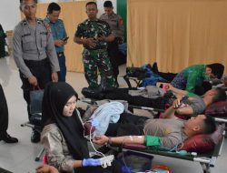 Peringati HUT ke-79,Persit KCK Koorcab Rem 043 PD II/Swj Gelar Donor Darah