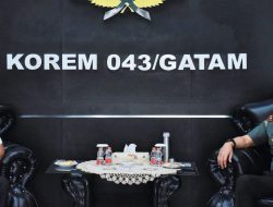 Danrem 043/Gatam Sambut Silaturahmi Kakanwil Ditjen Pemasyarakatan Kementerian Imigrasi dan Pemasyarakatan Provinsi Lampung