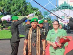 Korem 043/Gatam Gelar Tradisi Penerimaan Warga Baru dan Sertijab