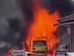 Diduga Muatan Solar Berebihan,Kendaraan Truck Terbakar di Pringsewu