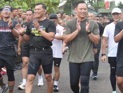 Menko Infrastruktur dan Pembangunan RI Olahraga Bersama Prajurit Kodam XXI/Radin Inten