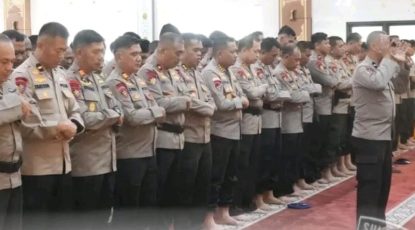 Dit Polairud Polda Sulsel Gelar Sholat Istighosah dan Gaib untuk Korban Bencana Alam di Pulau Sumatera