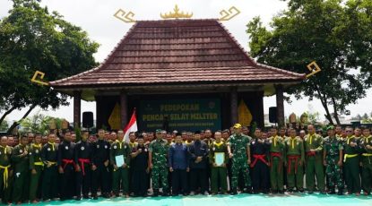 120 Prajurit Korem 043/Gatam Ikuti Ujian Kenaikan Tingkat Pencak Silat Militer