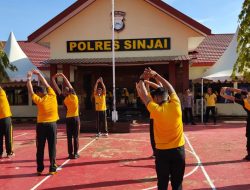Senam Pagi Polres Sinjai Pererat Kebersamaan dan Jaga Kebugaran Fisik