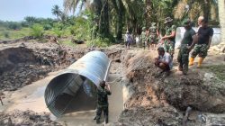 Kodim 0209/Labuhanbatu Rampungkan Jembatan Aramco di Desa Babussalam