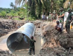 Kodim 0209/Labuhanbatu Rampungkan Jembatan Aramco di Desa Babussalam
