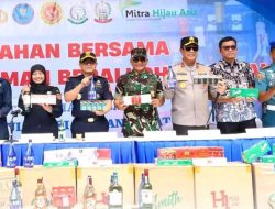 Kapolda Sulsel Hadiri Pemusnahan Rokok dan Minuman Beralkohol Ilegal oleh Kanwil DJBC Sulbagsel