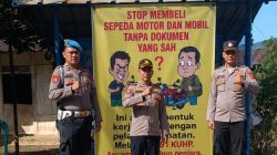 Edukasi Warga,Polsek Raja Pasang Spanduk Larang Kendaraan Bodong