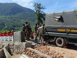 Kodim 0205/TK Rampungkan Pembangunan Jembatan Armco Penghubung Desa di Lau Baleng Karo