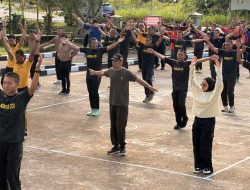Rangkaian HUT ke-64, Satgas Pamtas Yonarmed 13/Nanggala Gelar Olahraga