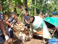 Satgas Bakti TNI Kebut Pembangunan Jembatan Gantung Afia