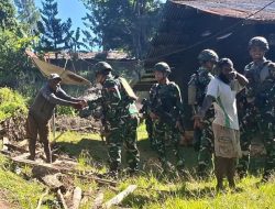 Satgas Pamtas RI-PNG Yonif 645/GTY Laksanakan Kegiatan Pelayanan Kesehatan Kepada Masyarakat Distrik Napua