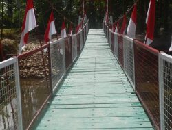 Jembatan Gantung di Desa Hou Program Bakti TNI Rampung,Akses Warga Nias Lancar